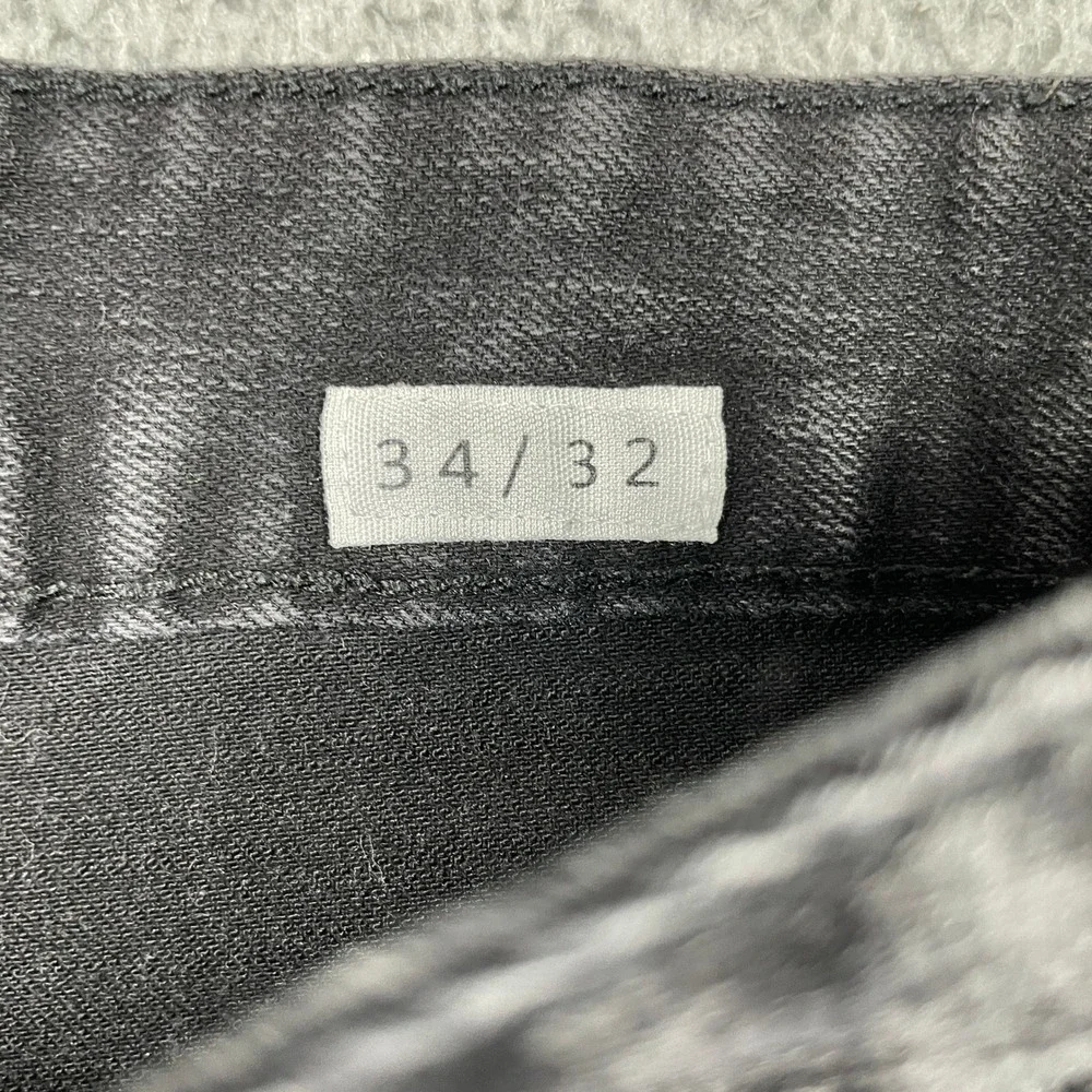 First Row Distressed Jeans Mens 34x32 (Fits 33x31) Black Acid Wash Slim